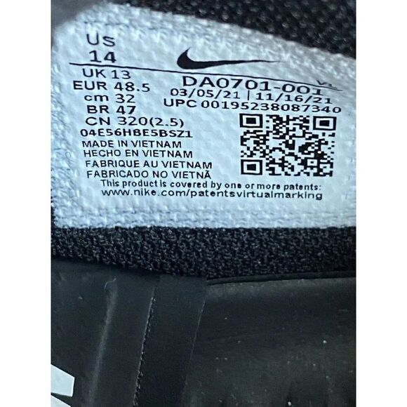 Nike React Vapor Ultrafly Elite 4 Black Baseball Cleats DA0701-001 Men's Sz 14 - Picture 10 of 13